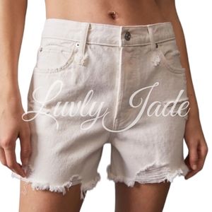 Free People Makai Cutoff Distressed Shorts Bright White Size 28 We The Free NWT